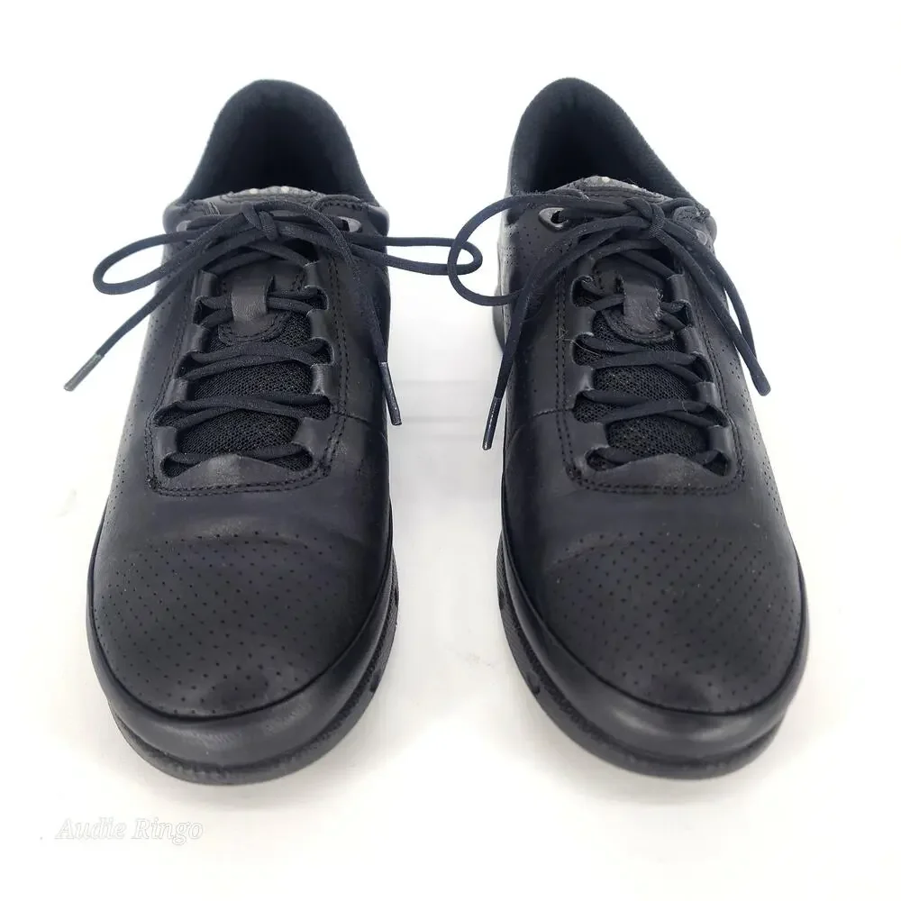 ECCO Black Leather Lace-Up Comfort Walking Shoes Women’s EU 37 US 6